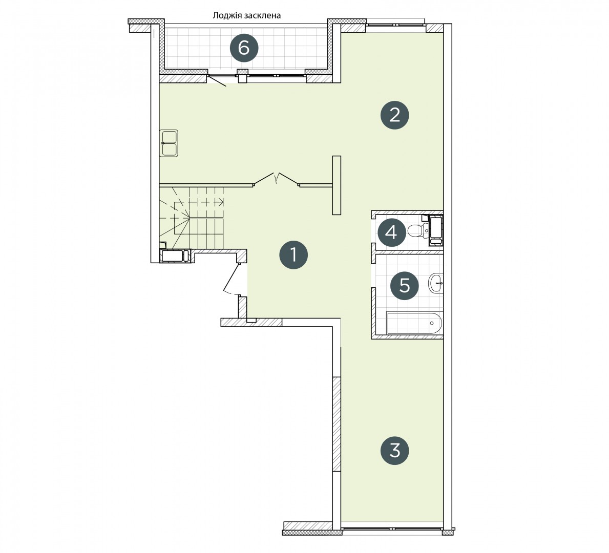 2D планування Чотирьохкімнатна квартира 153,75 кв.м. будинок №3, секція №3, 11-12 поверх в Житловому Комлексі Святобор