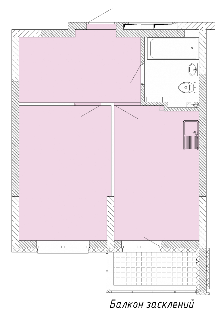 Однокімнатна квартира 43,82 кв.м. буд. №7, секц. №1, 1-26 пов. в ЖК Святобор