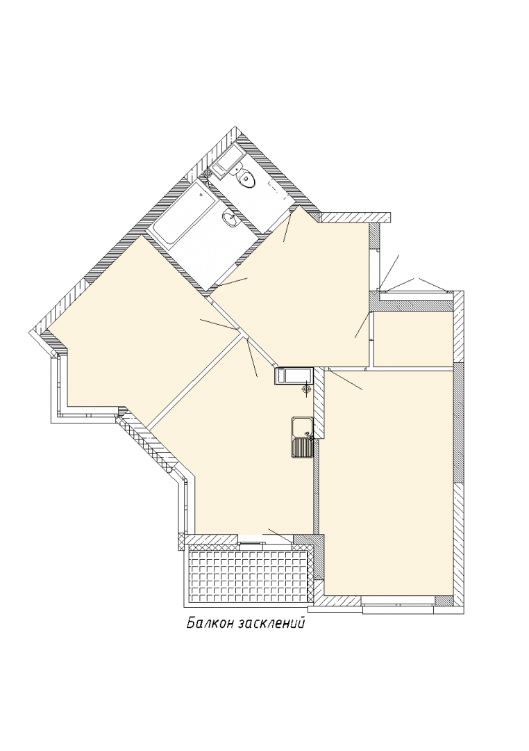 Двокімнатна квартира 64,81 кв.м. будинок №7, секція №1, 1-26 поверх в Житловому Комлексі Святобор
