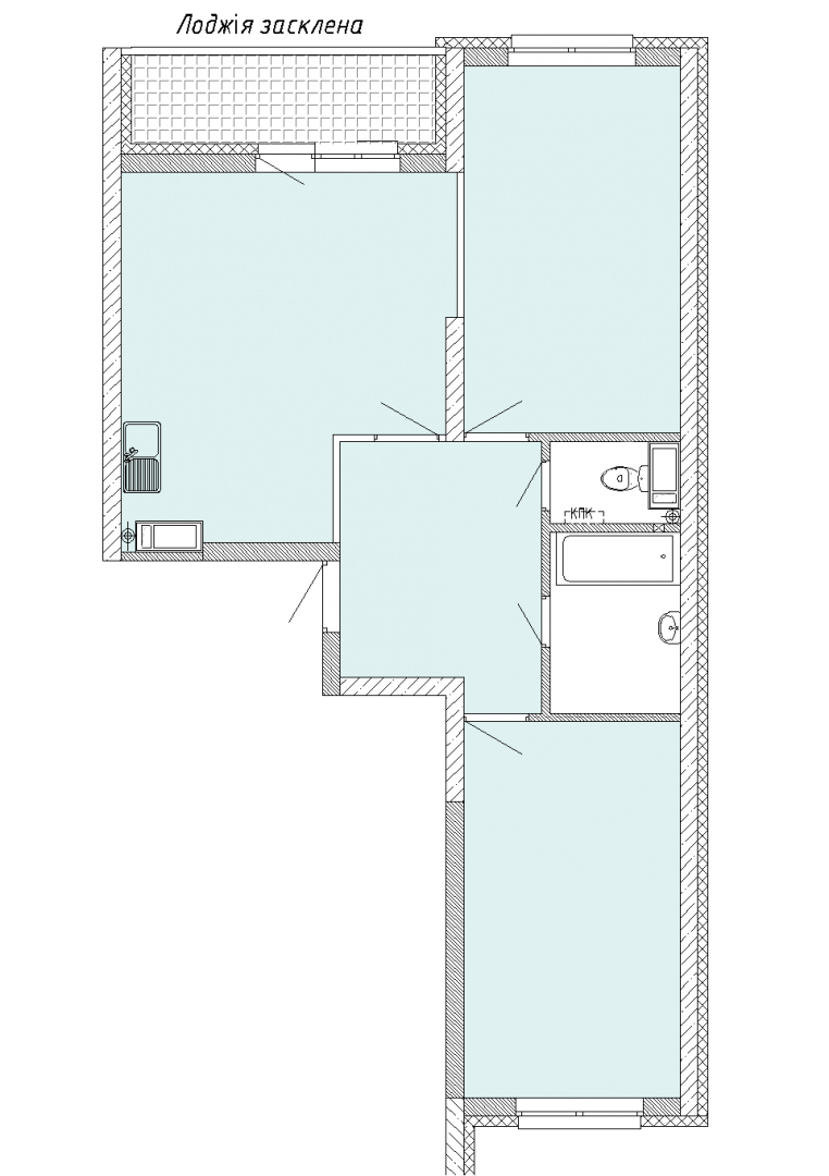 Двокімнатна квартира 75,30 кв.м. будинок №7, секція №1, 1-26 поверх в Житловому Комлексі Святобор