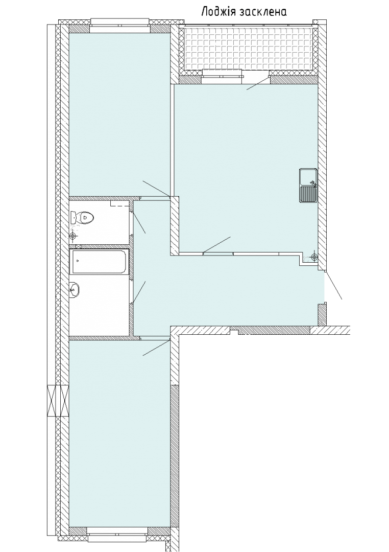 Двокімнатна квартира 76,07 кв.м. будинок №7, секція №1, 1-26 поверх в Житловому Комлексі Святобор