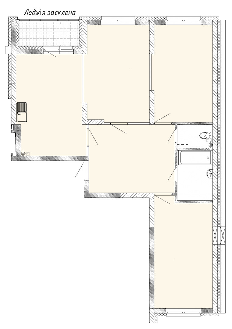 Трикімнатна квартира 91,58 кв.м. будинок №7, секція №1, 1-26 поверх в Житловому Комлексі Святобор